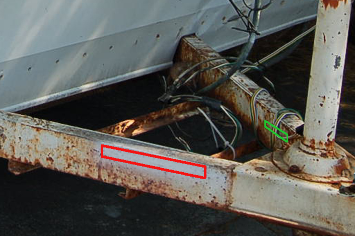 Photo shows the location of the unique VIN numbers stamped into a vintage shasta trailer frame when the trailer was built